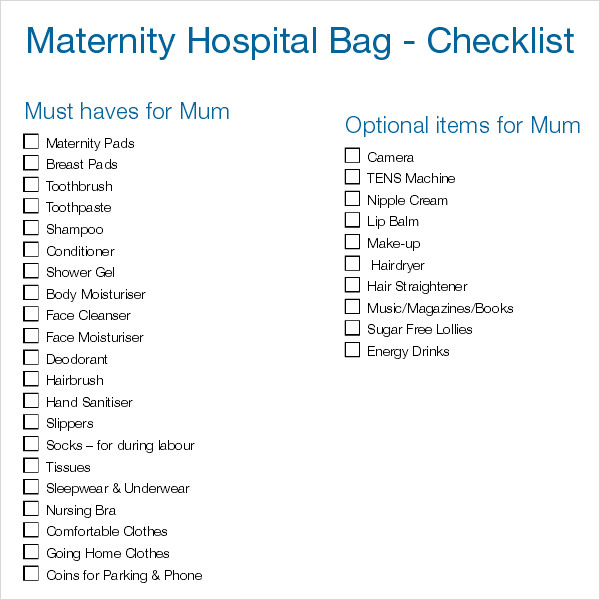 FREE 9+ Newborn Checklist Samples in Google Docs | MS Word ...