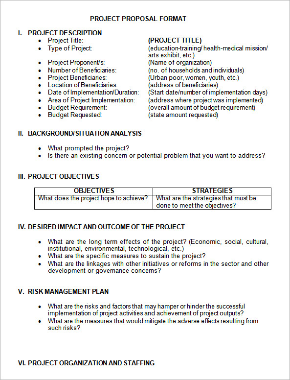 project proposal format