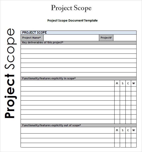 FREE 7  Sample Project Scope Templates in PDF MS Word