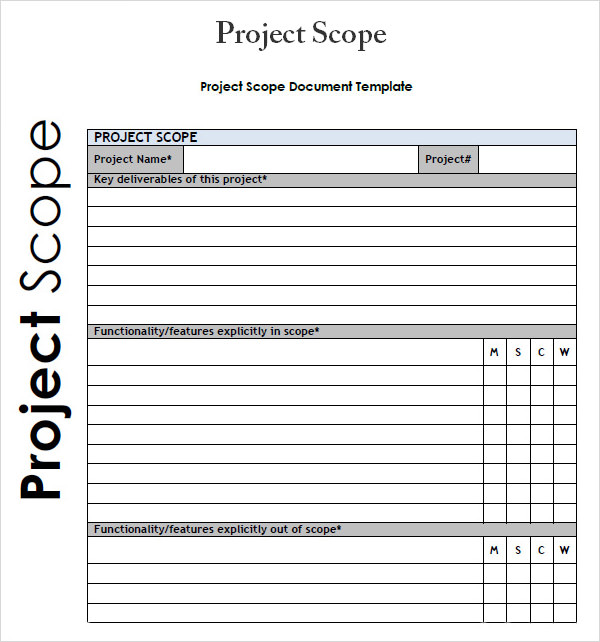 Scoping Document Template Free Free Printable Templates