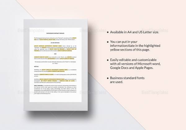 photography contract template1