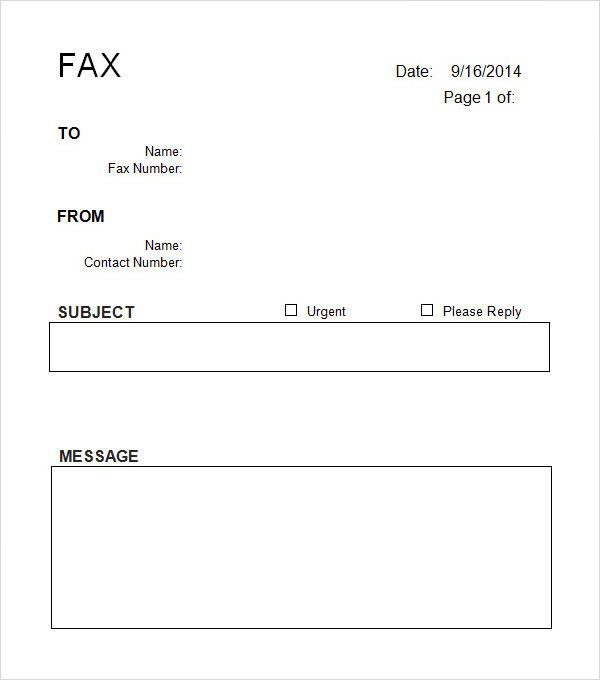 generic fax cover sheet open office