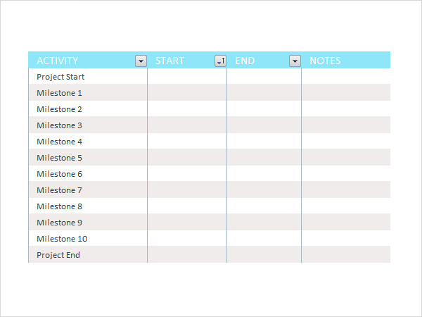 project timeline template excel