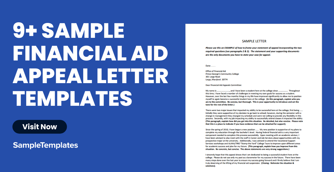 Sample Financial Aid Appeal Letter Templates