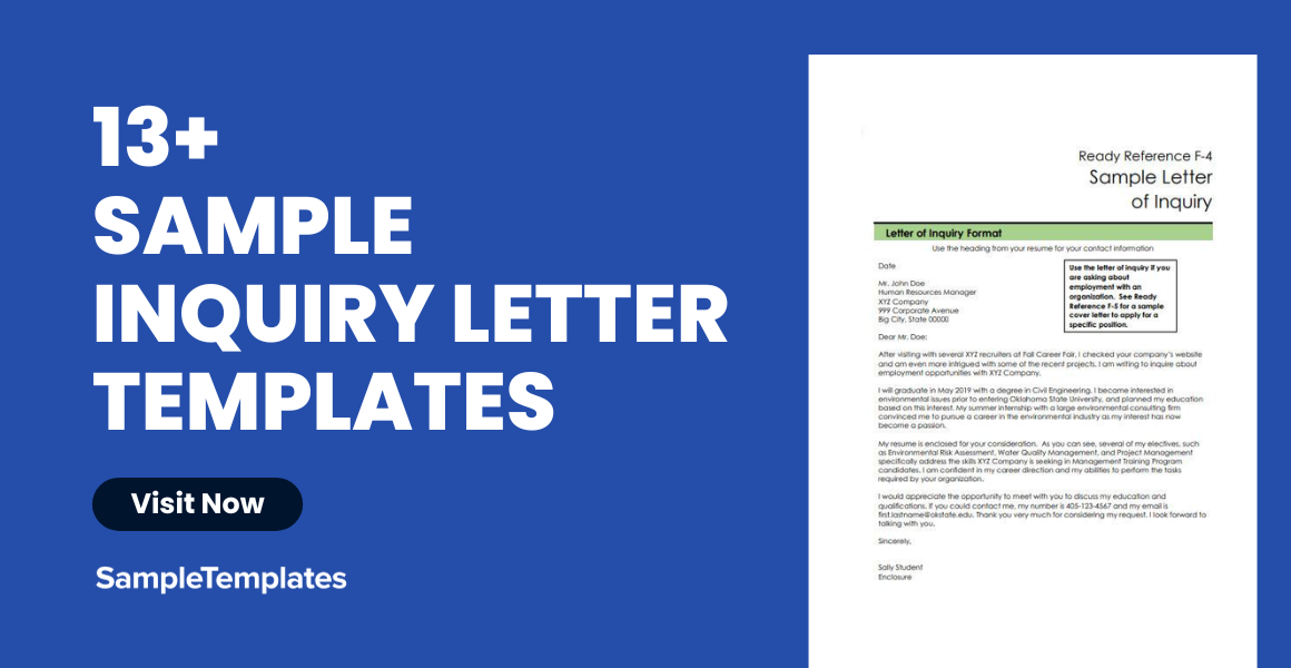 sample inquiry letter template