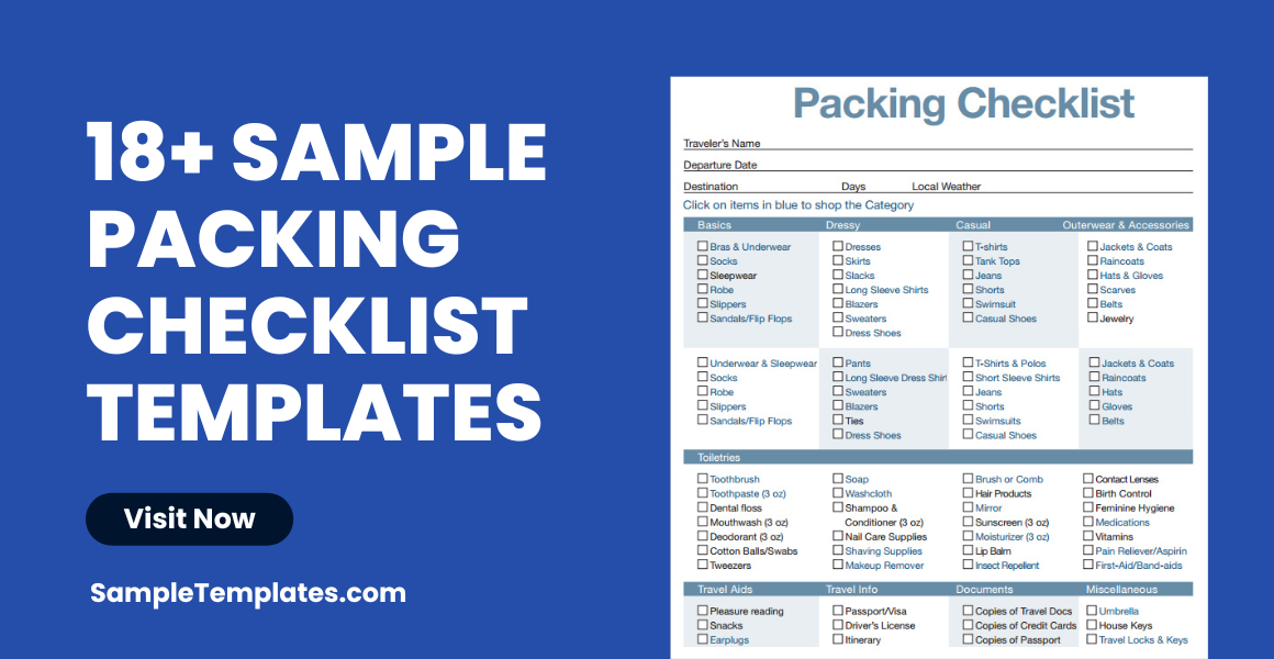 Packing Checklist - 11+ Free Word, PDF Documents Download