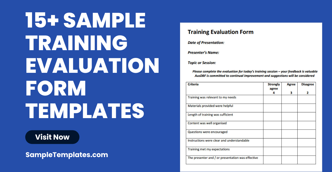 sample training evaluation form templates