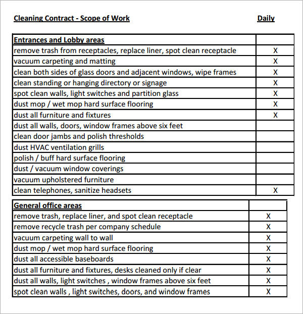 23 Sample Scope of Work Templates to Download  Sample 