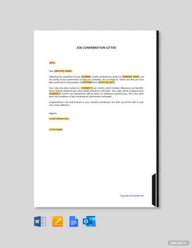 simple job confirmation letter template