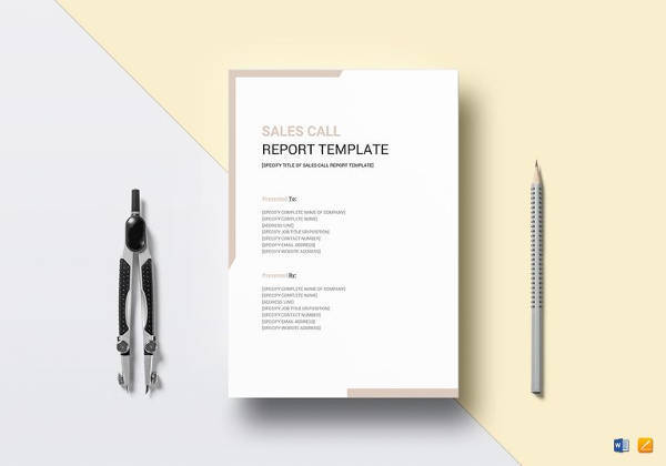 simple sales call report template
