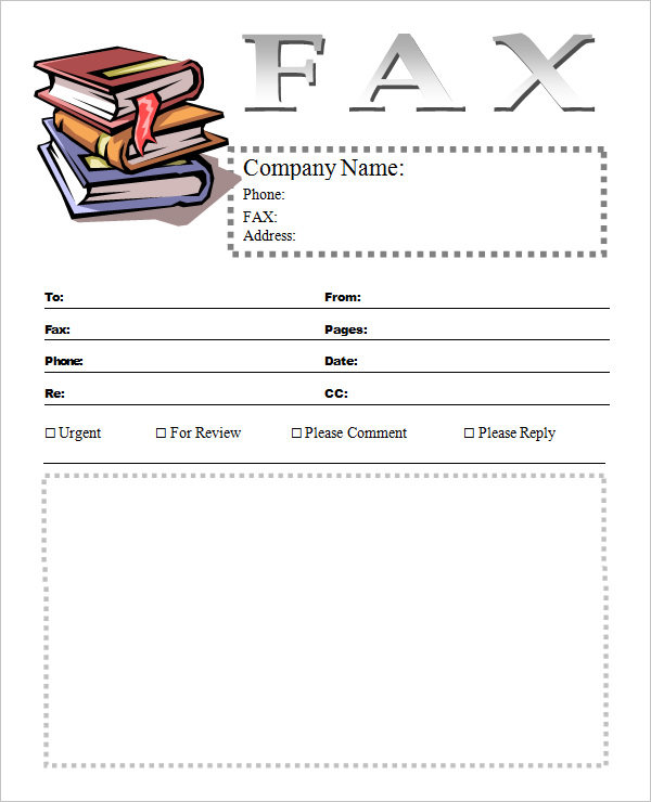 stack of books fax cover sheet template word format1