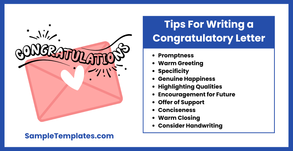 tips for writing a congratulatory letter