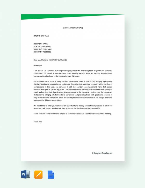 trading business introduction letter