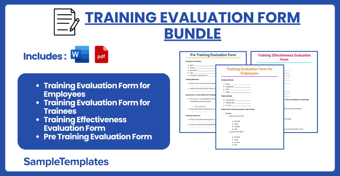 training evaluation form bundle