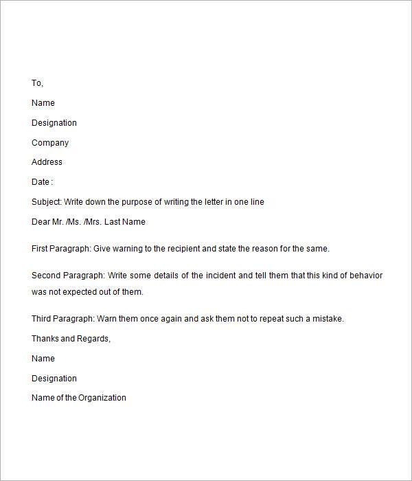 Disciplinary Letter For Unprofessional Behavior from images.sampletemplates.com