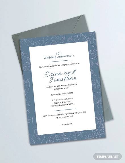 FREE 13 Sample Amazing Anniversary Invitation Templates 