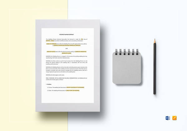 wedding planner contract template1