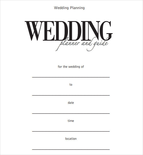 wedding planning template