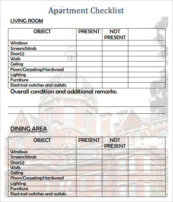 new apartment checklist water pressure