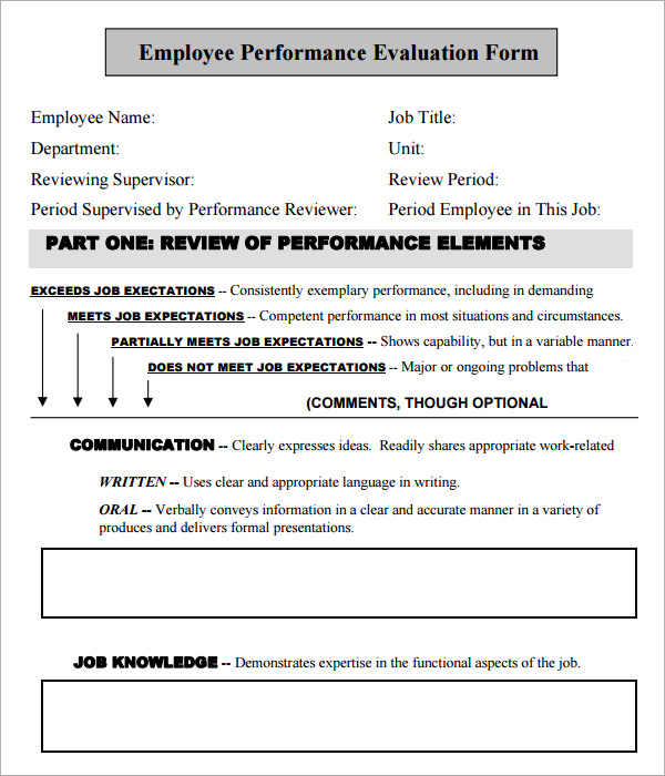 employee evaluation form free download