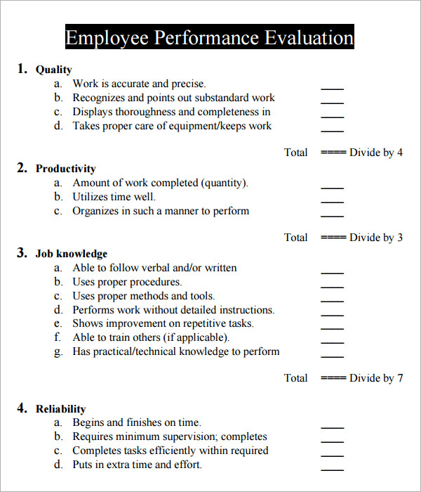 Personnel evaluation