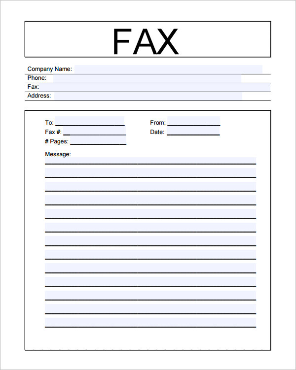 FREE 5  Printable Fax Cover Sheet Templates in MS Word PDF