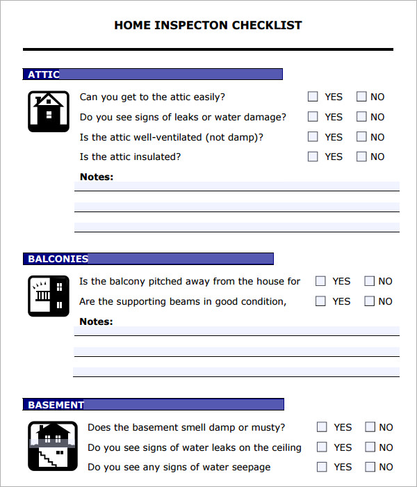 home inspection checklist pdf