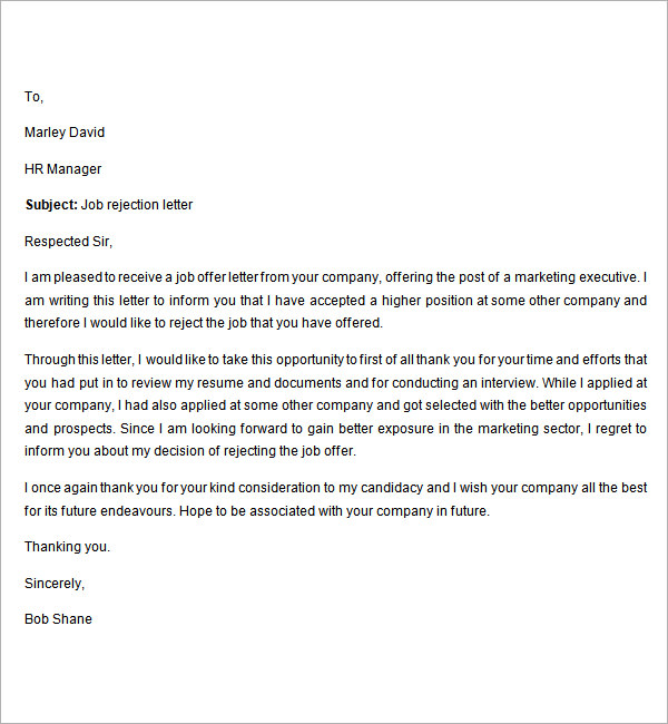 Job rejection email polite How to