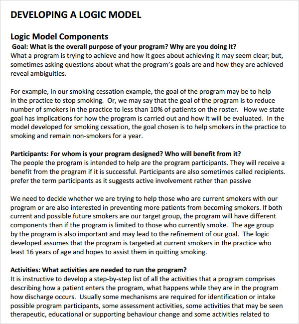 logic model examples