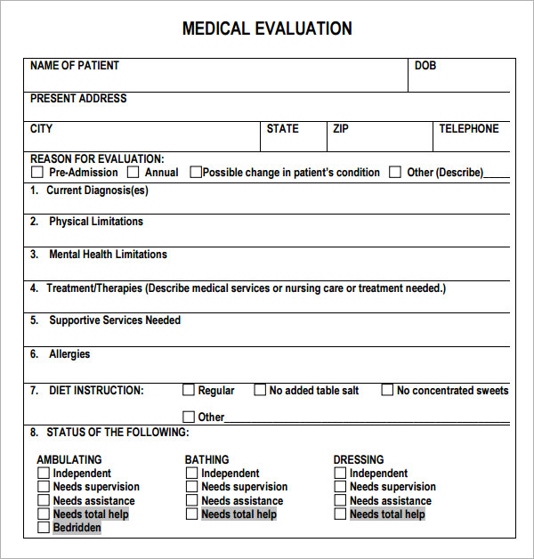 medical assistant evaluation pdf