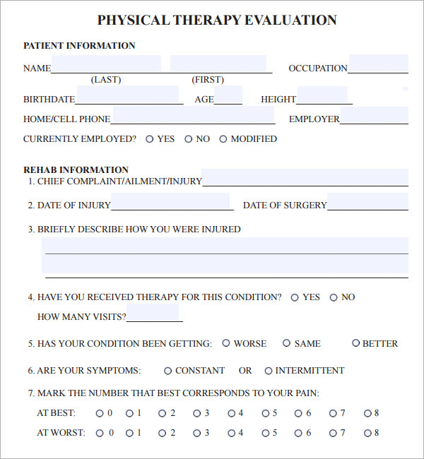 pediatric physical therapy evaluation