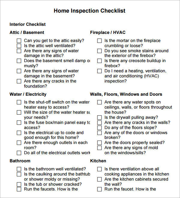 Home Inspection Checklist Template from images.sampletemplates.com