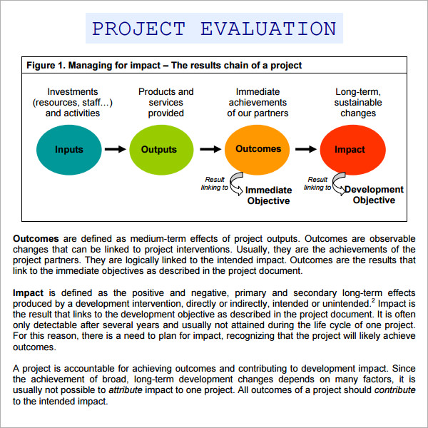 project evaluation form