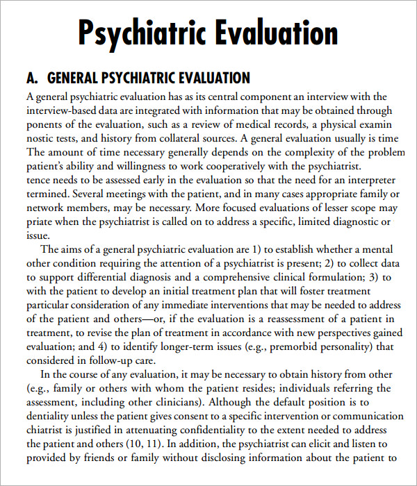 Psych Eval Template