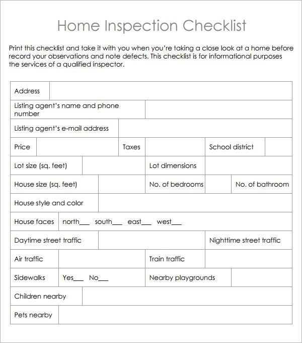 8-sample-home-inspection-checklist-templates-to-download-sample-templates