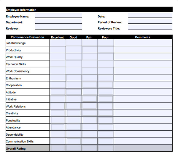 FREE 9+ Staff Evaluation Samples in PDF