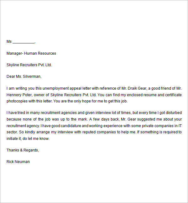 Sample Appeal Letter - 7+ Free Documents Download in Word