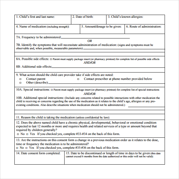 medical written consent form