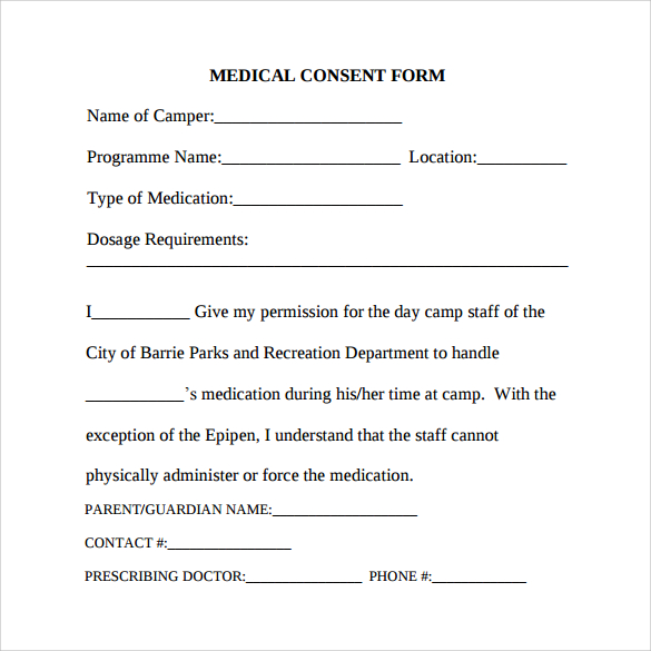 FREE 6 Sample Medical Consent Forms In PDF