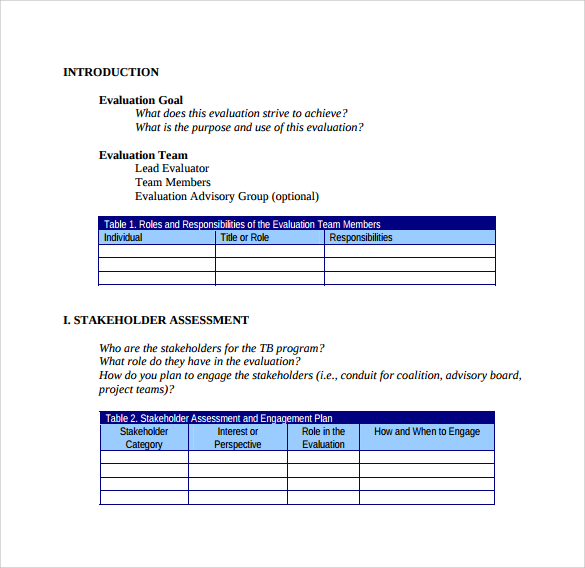 sample pdf evaluation plan template