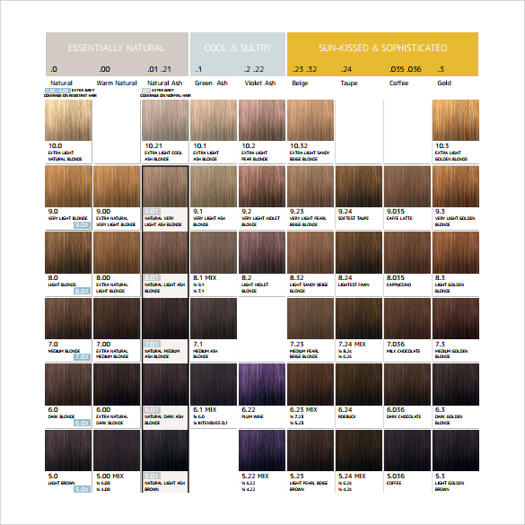 Issue Hair Color Chart