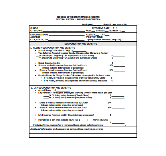 central payroll authorization form