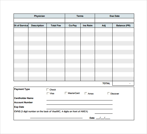 download medical invoice template
