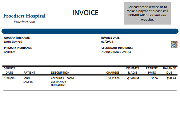 Sample Medical Invoice Template - 16+ Free Download in PDF 