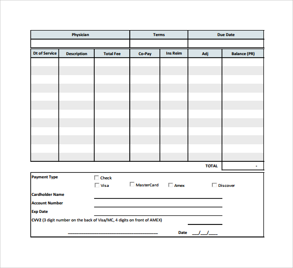 print medical invoice template