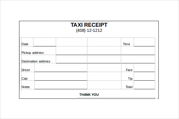 taxi bill format in word free download