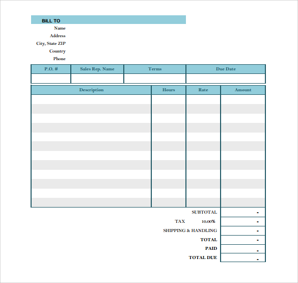 print catering invoice template