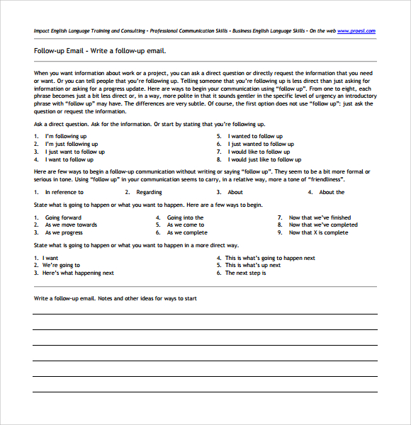 FREE 6+ Sample Follow Up Email Templates in PDF