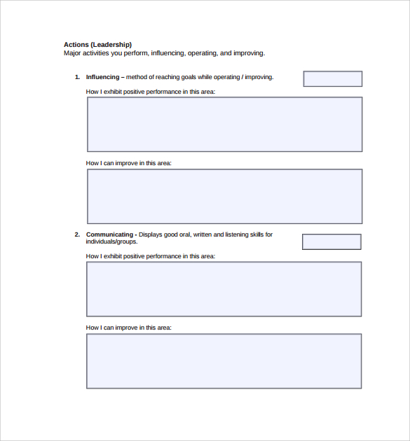 Sample Employee Self-Evaluation Form - 5+ Free Documents in PDF