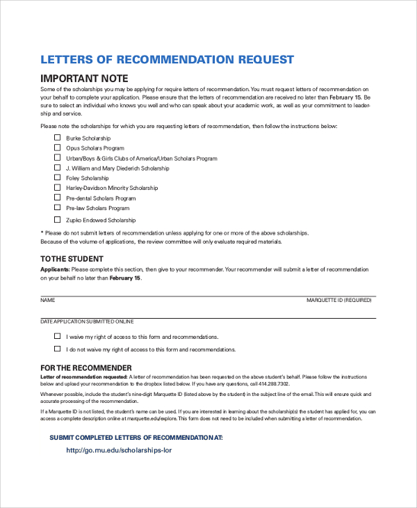 Requesting A Letter Of Recommendation from images.sampletemplates.com